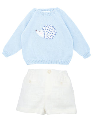 Hedgehog Jumper with Linen Shorts   Set (3M 18M)
