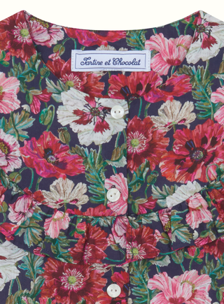 Girls Floral Liberty Fabric Cotton Blouse
