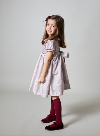 Kate Handsmocked Dress in Burgundy (2Y 6Y)
