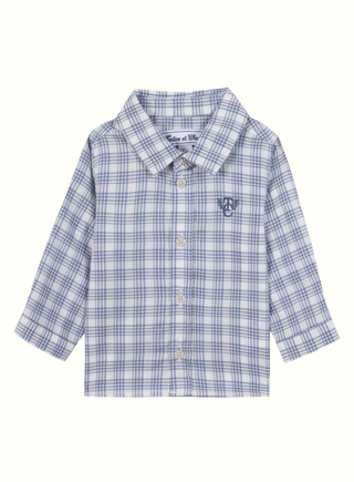 Boys Light Blue Checked Cotton Shirt (5Y 6Y)
