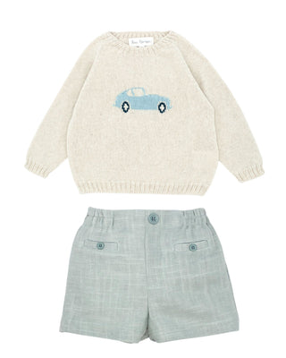 Car Jumper with Linen Shorts   Set (6M 18M)
