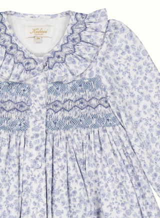 Adeline Girl Long Sleeve Dress in Blue
