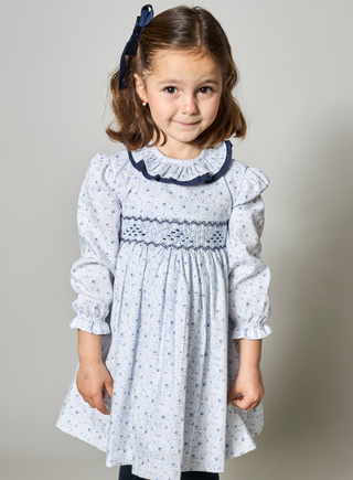 Freya Handsmocked Dress in Navy (2Y 6Y)
