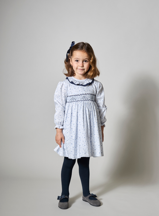 Freya Handsmocked Dress in Navy (2Y 6Y)
