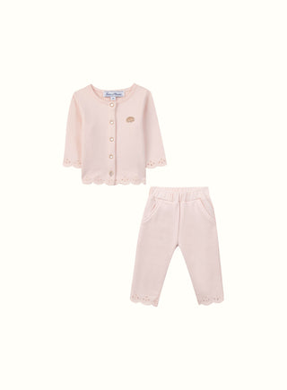 Embroidered Cotton Set in Pink
