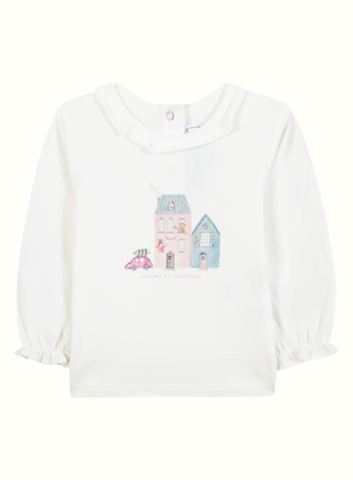 Girls Ivory Cotton House Graphic Top (3M 4Y)
