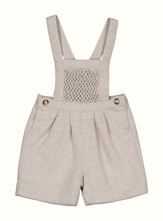 Boy Beige Wool Dungarees
