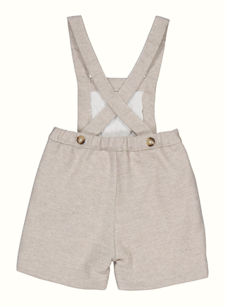 Boy Beige Wool Dungarees
