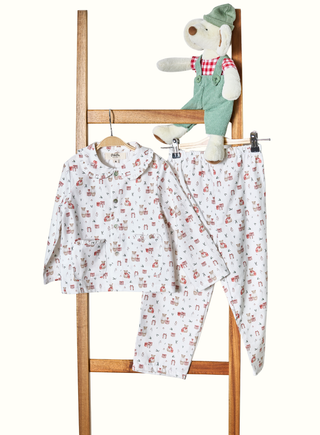 Girl Christmas Bear Pyjamas in Red (12M 6Y)
