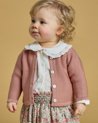 Anna Girl Bloomers in Pink with White Blouse with Pink Flower Embroidery   Set (3M  2Y)
