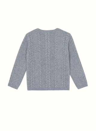 Boys Grey Cable Knit Wool Jumper (5Y 6Y)
