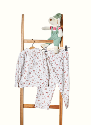 Girl Christmas Bear Pyjamas in Red (12M 6Y)
