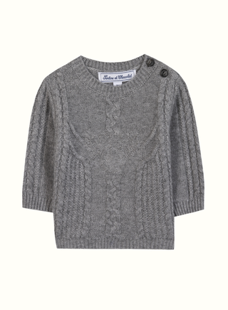 Baby Boys Grey Cable Knit Wool Jumper (6M 4Y)

