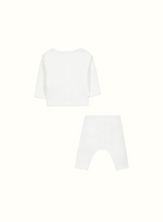 Waffle Knit Cotton Set in Ivory
