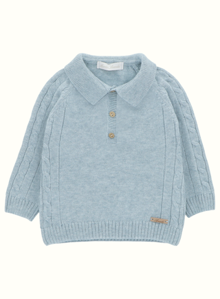 Light Blue Jumper with Collar
