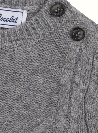 Baby Boys Grey Cable Knit Wool Jumper (6M 4Y)
