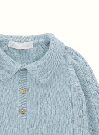 Light Blue Jumper with Collar

