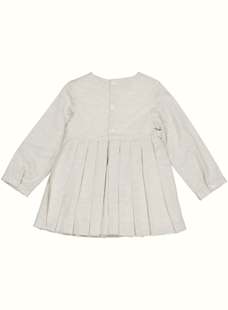 Claudia Long Sleeve Cotton Dress in Grey Melange
