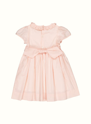 Hand Smocked Ruffle Collar Dress in Pink
