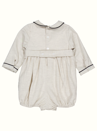 Benjamin Long Sleeve Romper in Grey Melange
