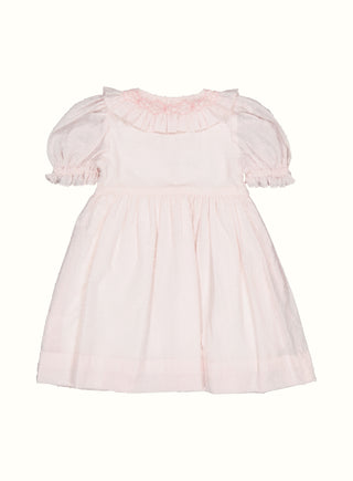 Rosie Hand Smocked Swiss Dot Dress in Pink
