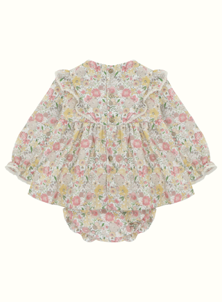 Lucia Floral Long Sleeve Dress with Bloomers for Girl
