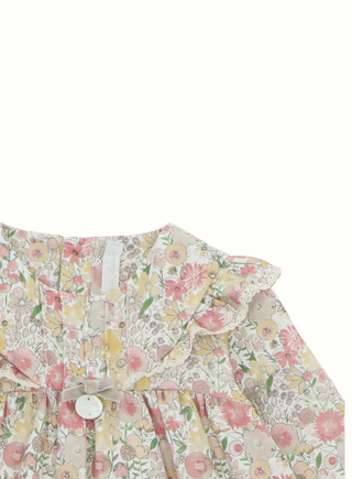 Lucia Floral Long Sleeve Dress with Bloomers for Girl
