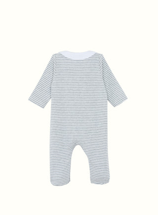 Striped Cotton Babygrow in Grey
