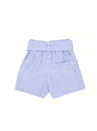 Striped Bow Tie Shorts in Blue
