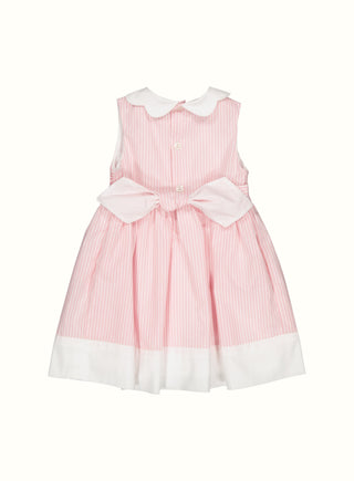 Striped Hand Smocked Dress in Pink

