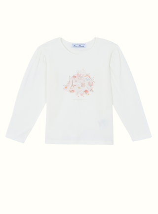 Girls Ivory Cotton Paris Graphic Top (2Y 6Y)
