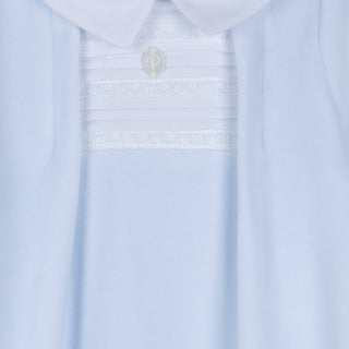 Light Blue Velour Collared Babygrow
