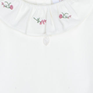 Floral Embroidery Blouse Set in Pink
