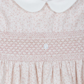 Leaves Print Dress in Pink
