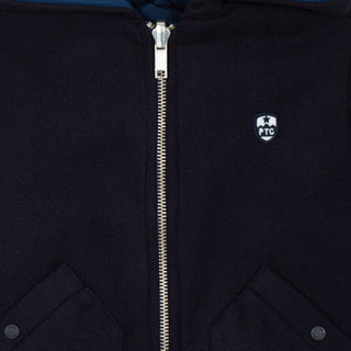 Boys Navy Blue Reversible Hooded Jacket
