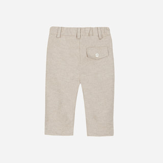 Beige flannel trousers
