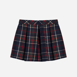Navy Blue & Red Tartan Skort
