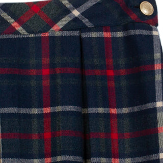 Navy Blue & Red Tartan Skort
