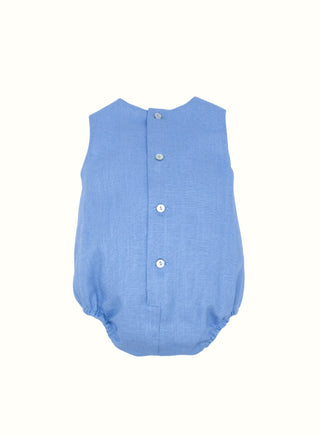 Pleated Romper in Blue
