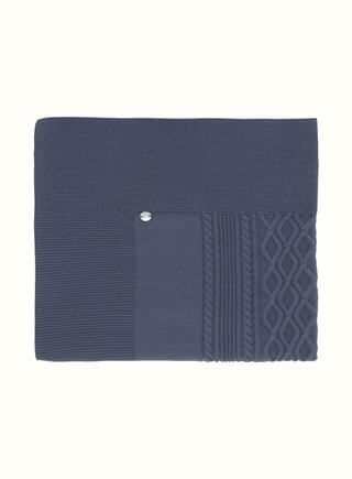 Navy Knitted Blanket

