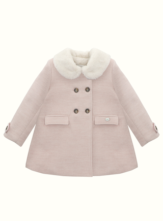 Pink Coat with Collar Girl
