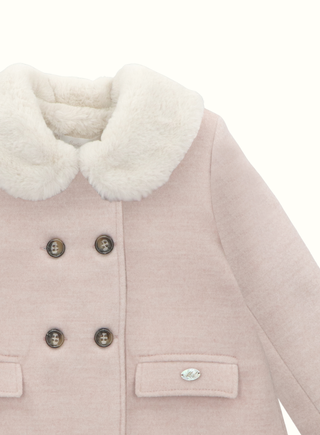 Pink Coat with Collar Girl
