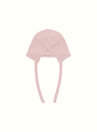Scalloped Knitted Bonnet in Pink
