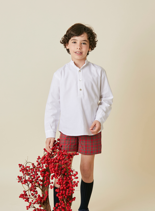 Boy Christmas Tartan Shorts in Red (2Y 6Y)
