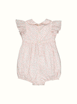 Daisy Hand Smocked Romper in Pink
