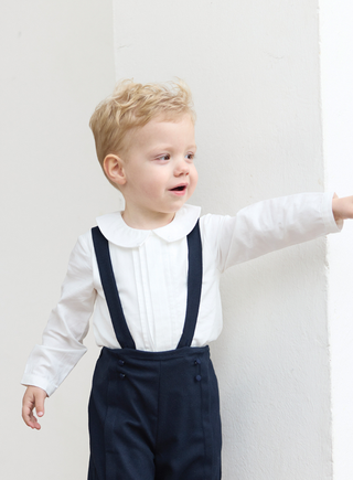 Baby Boy Grey Bloomers with Removable Braces (3M 18M)
