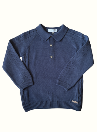 Navy Jumper with Collar
