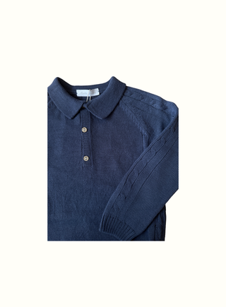 Navy Jumper with Collar
