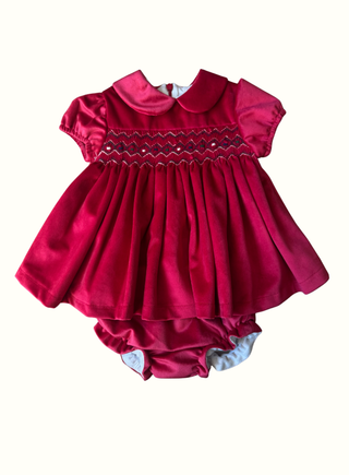 Baby Girl Holiday Red Velvet Dress
