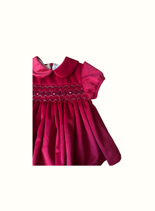 Baby Girl Holiday Red Velvet Dress
